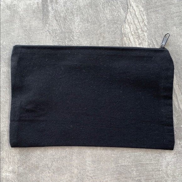 Black Zipper Pouch with White Text - Picture 2 of 3